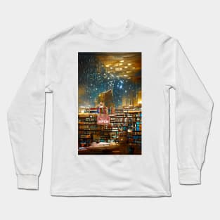 Raining Midnight Library | National library week | literacy week Long Sleeve T-Shirt